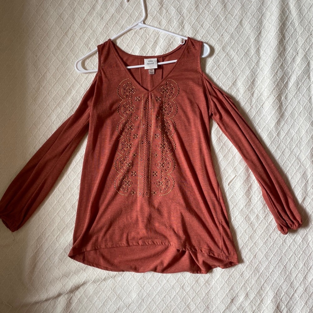 Long sleeve off the shoulder shirt